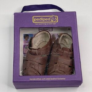 PediPed Baby Shoes Originals Harvey Leather Fisherman Sandal Brown